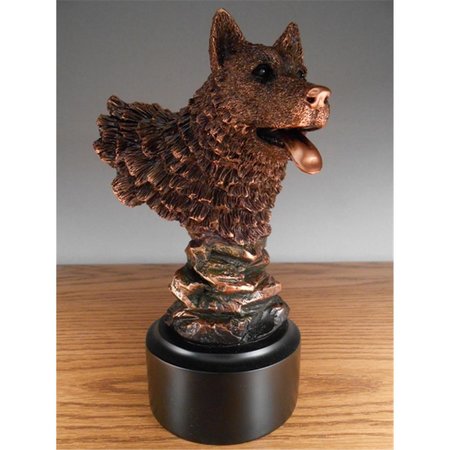 MARIAN IMPORTS Marian Imports F15011 Wolf Head Bronze Plated Resin Sculpture 15011